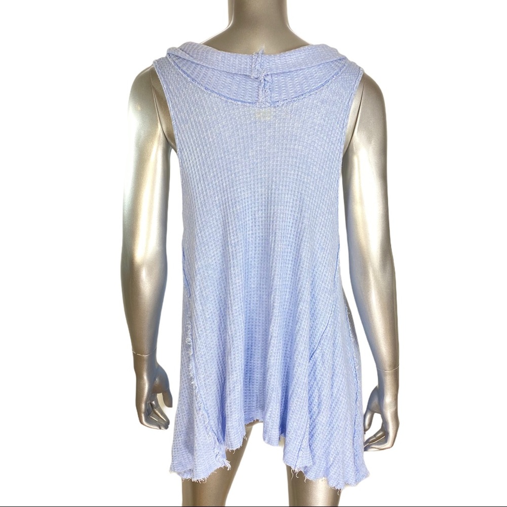 Free People Blue Asymmetric Cowl Neck Tank Medium - Picture 4 of 5